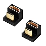 Powice 2 Stück U Shape Mini HDMI auf HDMI Adapter, 8K HDMI auf Mini HDMI, Mini HDMI Adapter, HDMI Buchse auf Mini HDMI Stecker Connector Unterstützt 8K@60Hz, für Kamera/Laptop/Tablet/HDTV/Projektor