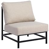 HollyHOME Ohrensessel Sessel Wohnzimmer & Schlafzimmer Relaxsessel Lesesessel Lounge Sessel mit Metall Gestell, Grau