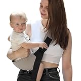 NJCXOLA Babytrage seitlich, Kindertrage Seitlich, Seitliche trage kleinkind, Kleinkind trage, Babytragetuch Trage Baby Tragetuch Kleinkind Hüfttrage mit Rutschfestem Hüftsitz - Grau