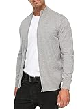 Indicode Herren Lau Strickjacke mit Stehkragen aus 80% Baumwolle | Cardigan für Männer Lt Grey Mix XXL