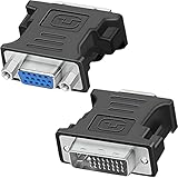 Retoo DVI auf VGA Adapter, DVI-I zu VGA Konverter Full HD 1080p 60Hz, Stecker zu Buchse, Digital auf Analog Adapter für Grafikkarte, PC, Monitor, Beamer, Laptop, Notebook, DVI-I 24+5 auf VGA