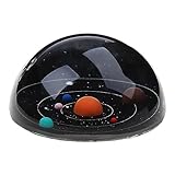 Itkcozcg Klare Kristallkugel 3D Sonnensystem Kristallkugel Gravierte Glashalbkugel Klarer Planet Pädagogische Kugel Kosmisches Modell