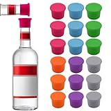18 Flaschenverschlüsse, Bierflaschenverschluss aus Silikon, Kronkorken Silikon dicht schließend, wiederverwendbar, für Flaschendeckel Korken, um Wein, Champagner, Getränke, Sekt, Glasflaschen