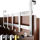 4smile Türgarderobe zum Einhängen – Türhaken aus Edelstahl, flexible Kleiderhaken Tür, robust - Vielseitige Haken zum Einhängen, platzsparende Türhakenleiste für gesamte Wohnung