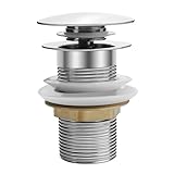 Universal Ablaufgarnitur Waschbecken, Ablaufventil Für Waschbecken Und Waschtisch, Pop Up Ventil Abfluss Waschbecken Aus Edelstahl, Abflussgarnitur Ohne Überlauf (Kurze)