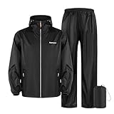 Generisch Herren-Fahrradanzüge, Outdoor-Sport, langärmeliges Set mit Reißverschluss, Jacke und Hose für alle Jahreszeiten, Bequeme Reitausrüstung (Black, XL)