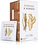 Nutra Tea Ginseng & Ginger - fördert Verdauung & Leistungsfähigkeit, Ingwertee trägt zur Aufrechterhaltung des Immunsystem bei, 20 wiederverwendbare Teebeutel, Kräutertee mit Ingwer & Ginseng