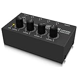 Behringer MICROAMP HA400 4-Kanal Kopfhörerverstärker Studio-Kopfhöreramp mit 4 Separaten Ausgängen, für Home Studio, Podcast & DJing, inkl. Netzteil