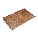 Relaxdays, braun Bambusmatte, aufrollbar, Gummistopper, hygienisch, feuchtigkeitsbeständig, Fußmatte innen, 50 x 80 cm, Bambus, Moosgummi, Standard