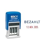 Colop S160/L2 MiniDater 5 x 25 mm, 4 mm Kissen rot/blau Bezahlt