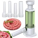 WurstfüLlwerkzeug, Eiflayn WurstfüLler Manuell, WurstfüLlmaschine Inkl. 4 FüLlrohre, Sausage Stuffer, WurstfüLler FüR Den Haushalt, Geeignet FüR Hausgemachte WüRstchen, KüChenutensilien（Grünlich-Weiß）