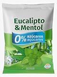 Eukalyptus und Menthol Bonbons, Zuckerfrei, 90g, Pastillenform, Mit Natürlichen Aromen, Vegan. pack de 6 total 540g