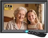 OBVHNUA Digitaler Bilderrahmen 10,1' Elektronischer Fotorahmen mit IPS-Display 1280x800 Auflösung Unterstützt USB/SD-Karte (128 GB) Automatische Drehung Musik-/Video-/Foto-Player, Kalender & Wecker