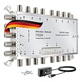 SCHWAIGER 5224 Multischalter SAT-Verteiler 16-Teilnehmer SAT-Splitter digital Multiswitch 16-Wege-Verteiler mit externem Netzteil inkl. Montagezubehör