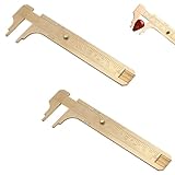2 Stücke Schieblehre Klein,Messschieber Klein,Messschieber Analog,Handliches Schieblehre Messing Messschiebe,Messing Messschieber,für Schmuck Schiebelehre Lineal Messwerkzeug (Double Scale 100mm)