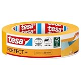 tesa Malerband Perfect+ - Malerkrepp aus dünnem Washi-Papier zum präzisen Abkleben bei Malerarbeiten - für den Innenbereich - 50 m x 30mm