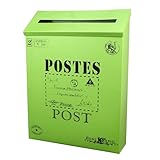 Housoutil Briefkasten aus Eisenblech Multifunktionaler Vintage Briefkasten mit Aufbewahrungsfach für Zeitungen und Garten 29X22X6Cm Wetterfest für Haus und Außenbereich