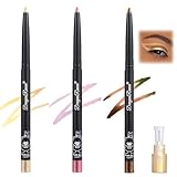 3 Stück Metallic Eyeliner Chameleon Eyelinerstift, Metallic Glitzer Kajalstift, Hypoallergener, Wasserfest & Wischfest Eyeliner Stick, Farbverlaufendes Multichrome Lidschatten, Langlebig Geschmeidig