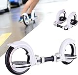 Balance Skateboard Erwachsene Doppelrad Roller | Boardless Skateboard mit PU-Rädern | ideal für Kinder Anfänger Mädchen Jungen | Weiß