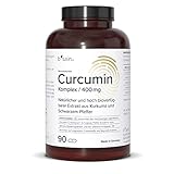 Curcuma Extrakt Kapseln hochdosiert 95% Curcumin pro Kapsel - mit schwarzem Pfeffer Extrakt - 90 vegane Kapseln Made in Germany-b'sain