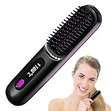 Haarglätter Bürste, Glättbürste Kabellos, Kabellose Glättbürste, Mini Glätteisen, Mini Haarglätter USB, Hair Straightener, Mini Glättungsbürste Tragbare Mit LED-Anzeige, Anti-Verbrühungs, Für Reise