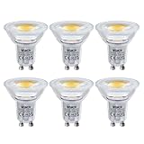 WSMCN GU10 LED Warmweiß Lampe, 3.5W Ersetzt 50W Halogen Leuchtmittel, 3000K 385lm Reflektorlampe, AC 230V Flimmerfrei Strahler, 38° LED Spot und 360°Abstrahlwinkel Birnen, Nicht Dimmbar, 6 Stücke