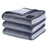 Elektrische USB Heizdecke für Camping, Wärmedecke mit Abschaltautomatik, 150x80cm Beheizbare Decke mit 8 Heizzonen, weiche Kuscheldecke Electric Blanket für Bett & Büro, Schnelle Erwärmung bis zu 55℃