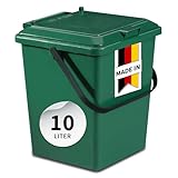 GARANTIA Bio-Eimer 10 Liter grün - Biomülleimer Küche, Komposteimer Küche, Bio Mülleimer, Komposter, Abfall & Recycling, Küchenabfalleimer, Biomüll, Biomülleimer Küche Klein, Kompost, Bioeimer