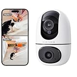 virtavo Überwachungskamera Innen Dual-Kamera 1080p Kamera Überwachung Innen 360° PTZ WLAN Kamera FHD 2-Wege-Audio Farbnachtsicht Bewegungserkennung für Babys/Haustiere 2.4Ghz
