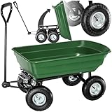 tectake® Bollerwagen, Handwagen, Transporter mit Kippfunktion, Rollwagen mit Lenkachse, Trolley, als Einkaufswagen, Bastelwagen, Transportkarre, Gartenwagen, Einkaufstrolley - Belastbarkeit 300kg