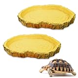 UOSIWYA 2 Stück Terrarium Wasserschale, Klein Schildkröten Zubehör Futterschale Reptilien Wasserschale Landschildkröten Terrarium Zubehör für Reptilien Gecko Schlange