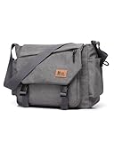 Ibalulu Umhängetasche Herren,Robuste Canvas Messenger Bag mit Mehreren Taschen & Verstellbarem Gurt, Vintage Crossbody Bag Hobo Arbeitstasche Unisex Schultertasche für Beruf, Reise, Alltag(Grau)