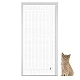 Wezalget Katzennetz Tür Mit Reißverschluss | Katzenschutz Netz | Verdicktes Netz Mit Reißverschluss Für Eingang Terrasse Balkon Zugang Wohnbereich Haus Terrasse