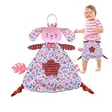 Kuschelige Kuscheldecke für Kleinkinder, beruhigende mit Stofftier sensorische Gesichts-Sicherheitsdecken, Mädchen und