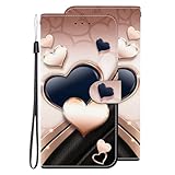 VQWQ Handyhülle Kompatibel mit Samsung Galaxy S6 - Animale Druck Schlüsselband Schutzhülle Leder Tasche Flip Klapphülle Metallknopf Karten-Slot Wallet Cover für Samsung Galaxy S6 [XT03] -Heart