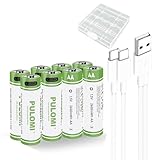USB AA Lithium Ionen Aufladbare Akkus, 1.5V 2600mWh wiederaufladbare batterien AA Akku, 1H Stunden Schnellladung, 1200 Zyklen mit Typ C Ladekabel Überladeschutz, Pack of 8