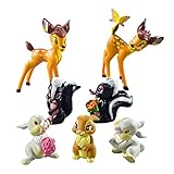 Bambi Cake Topper 7 pcs, Kuchen Dekoration, Geburtstags Party liefert, Hirsch Kuchen Dekoration, Kitz Figur, Mini Figuren, Spielzeug Figur, für Kinder Geburtstag Hochzeitstorte Dekoration