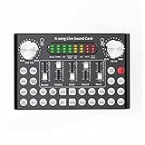 IROEJT Professionelles Mixer-DJ-Live-Equipment, Soundkarte, Mikrofon-Set, perfekt für Videokonferenzen, Gaming