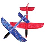 HONMEET 2 Stück Wurfgleiter Flugzeugmodell Für Kinder Wirbelnd Fliegende Styropor Segelflugzeuge Spielzeug Für Jungen Und ädchen Ideal Für Den Outdoor Spaß Ab 3 Jahren