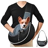 Tragtuch Klein Hund Tragetasche, Hundetragtuch Mit Verstellbarem Riemen, Hundetragetasche bis 5kg Hundetasche, Hundetragebeutel Mesh Hundetrage Outdoor Katzentrage Kleintiere Hundetragetuch Reise