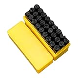 Eruceky 5mm Schlagbuchstaben Set, Schlagbuchstaben Metall, Alphabet A-Z & Schlagbuchstaben Metall, Schlagstempel Zahlen zum Stempeln von Metall Kunststoff Holz Leder