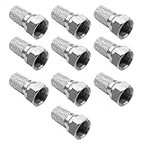 GVSS 10 Stück F-Stecker, F-Anschluss, 7 mm, F-Stecker 7 mm breit, F-Stecker, F-Stecker, TV-Antennenadapter für Koaxial-Antennenkabel und Satellitenkabel