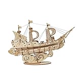 Rolife 3D Puzzle Schiff Sailing Ship- Holzpuzzle 3D Modellbausatz Boot für Erwachsene Kreativer DIY-Bausatz, Bastelset für Dekoration & Ästhetische Geschenke