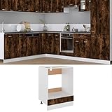 ShGaxin Herdumbauschrank, Küchenunterschrank, Küchenschrank, Küchenunterbauschrank, Unterschrank Herd, Küchen Schranke, Räuchereiche 60x46x81,5 cm Holzwerkstoff