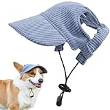 Hunde Baseballmütze, Hut Hundecap mit Ohrlöchern für Welpen Haustier, Pet Eltern Kind Mütze, Verstellbar Sommer Sonnenschutz für Welpen Hunde Mütze (Blau, M)