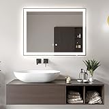 Artforma Wandspiegel Badezimmerspiegel LED Badspiegel mit Beleuchtung 80x60cm Spiegel mit Touch-Schalter, Beschlagfrei, Lichtspiegel Dimmbar 2800 - 6500K L01