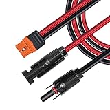 ZkeeShop Solarladekabel Solarstecker auf XT60i Adapter Stecker Anschluss Solarpanel 12AWG XT60i-F Kabel Kompatibel für Ecoflow Delta River Solargenerator Tragbare Powerstation (5M/196inch) (5M)