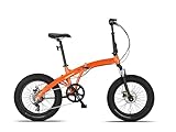 PACTO One FATBIKE Faltrad Klapprad 6 Gänge Aluminiumrahmen Scheibenbremsen LED-Licht 17 kg (Orange)