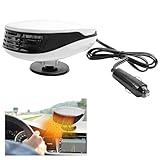 munloo 12V-Auto-Windschutzscheiben-Entnebelung Gerät, 12V Heizung, Auto Heizung, Heizlüfter Auto, Autoheizung, 360 ° Drehbarer Elektrischer Ventilator mit Zigarettenanzünderbuchse