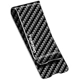 T-carbon-Echte Kohlefaser Geldklammer-Tragbare einfache Geldscheinklammer-Geldklammer für Männer-Carbon Fiber Money Clip Kreditkartenetui Banknotenetui Namenskartenetui（Glossy Schwarz）